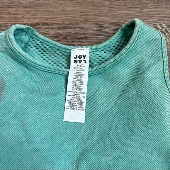 Women's Seamless Mesh Back Tank Bra - JoyLab™ Aqua Blue S - Picture 4 of 5